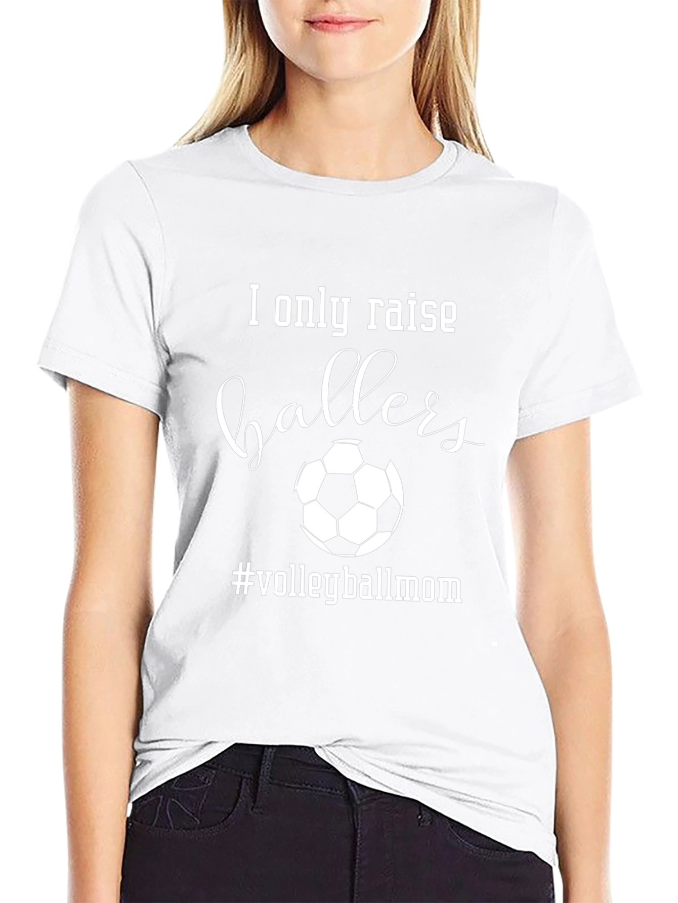 I Only Raise Ballers Volleyball Mom Graphic Tee