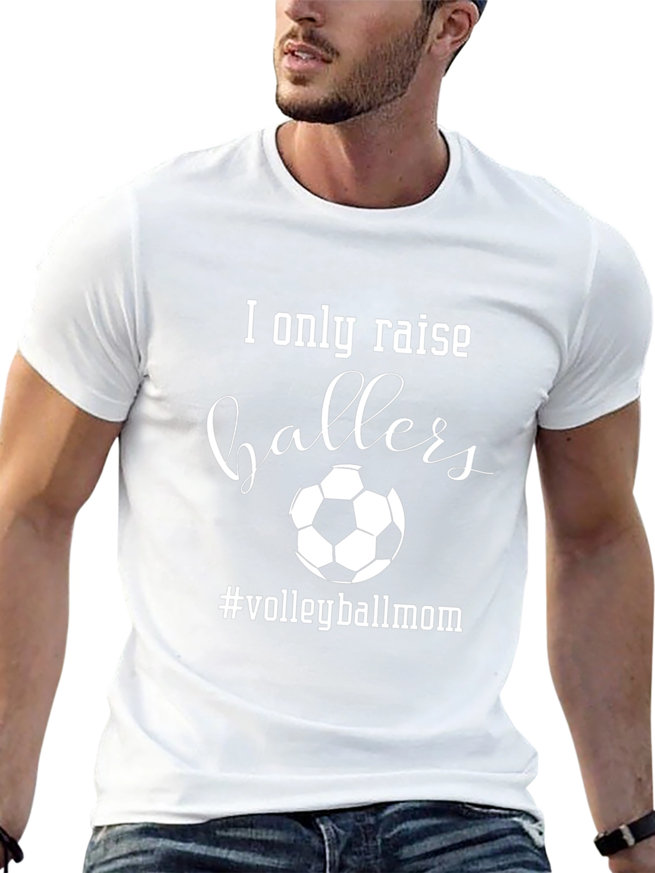 I Only Raise Ballers Volleyball Mom Graphic Tee