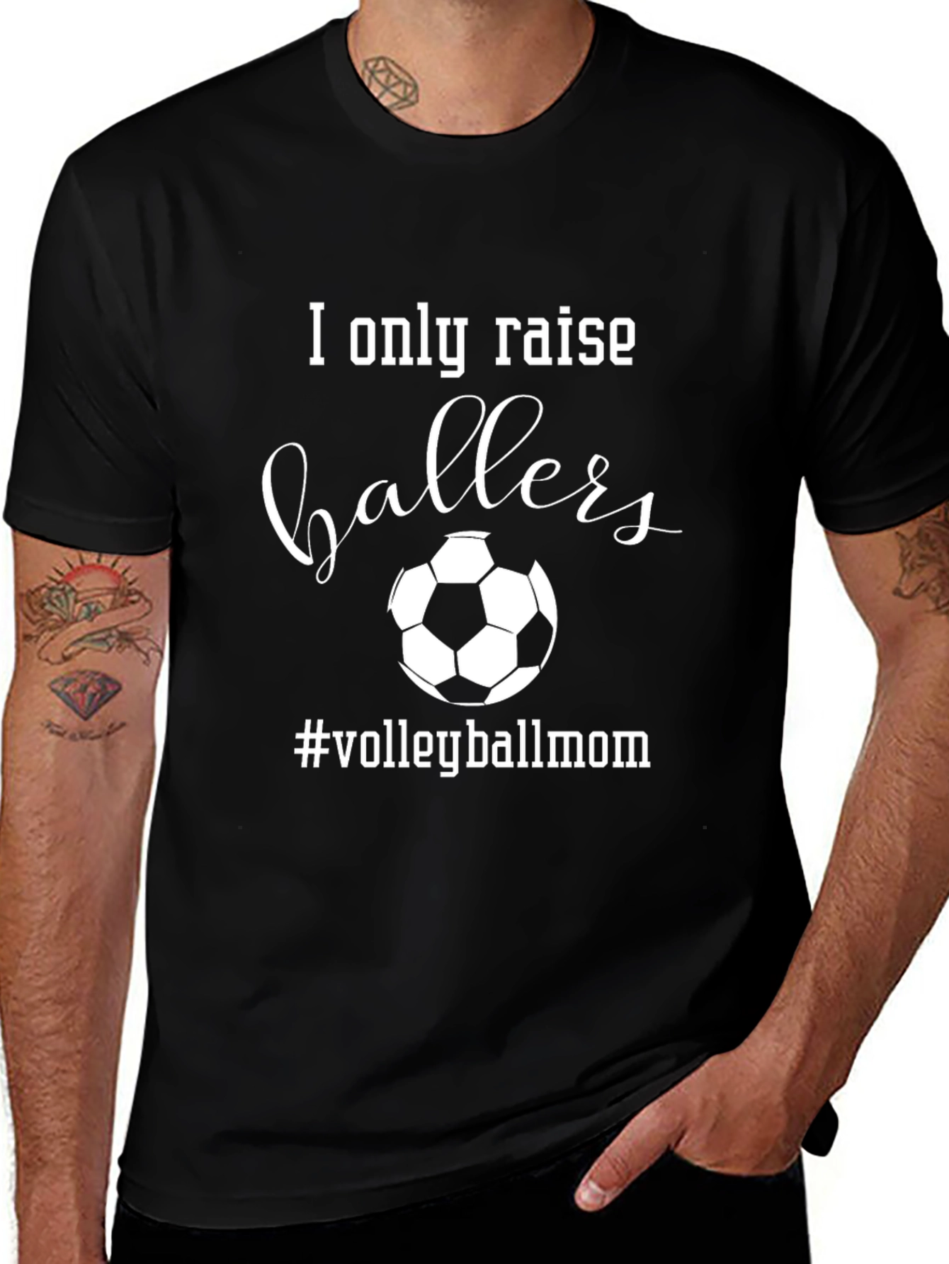 I Only Raise Ballers Volleyball Mom Graphic Tee