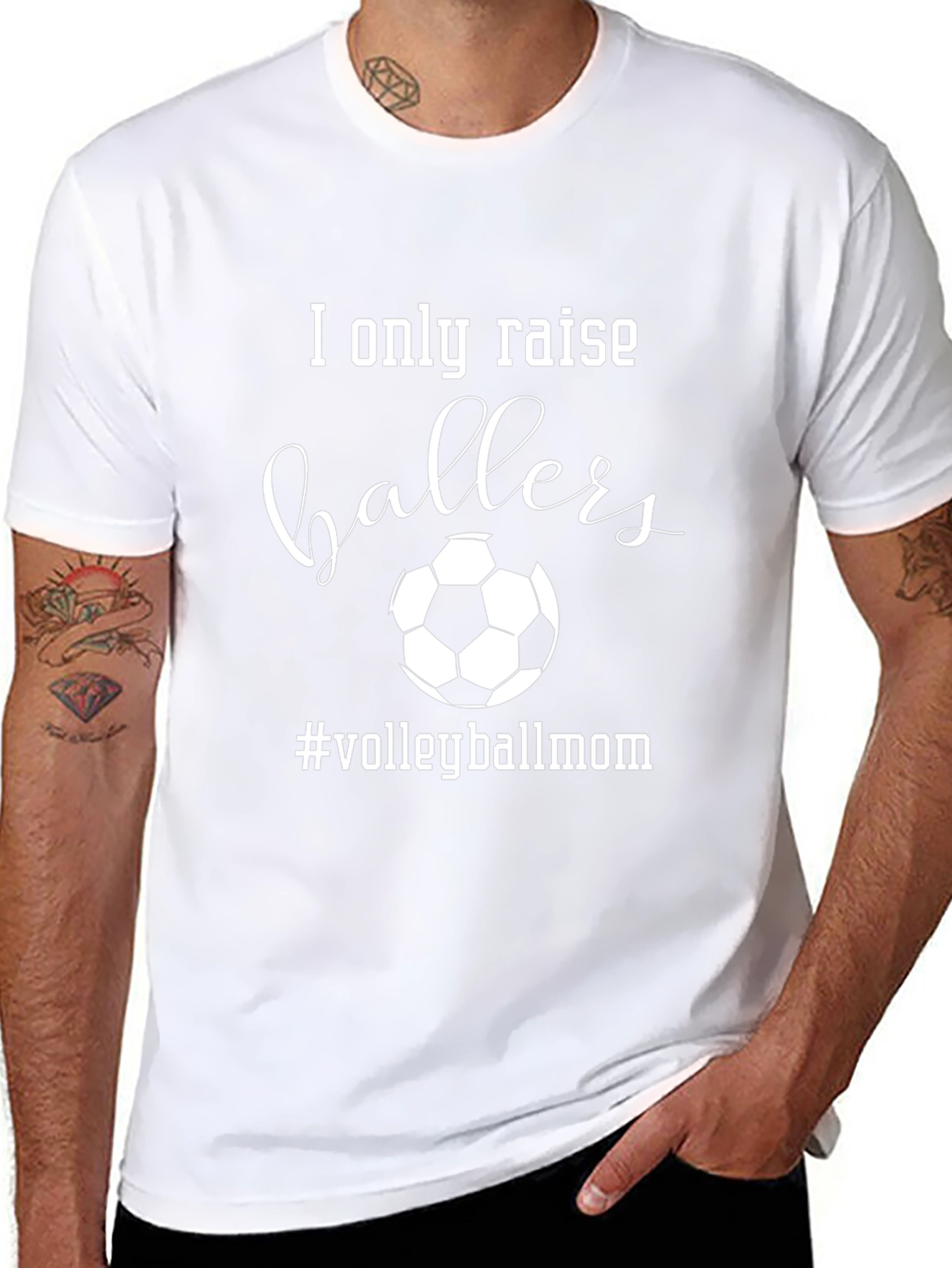 I Only Raise Ballers Volleyball Mom Graphic Tee