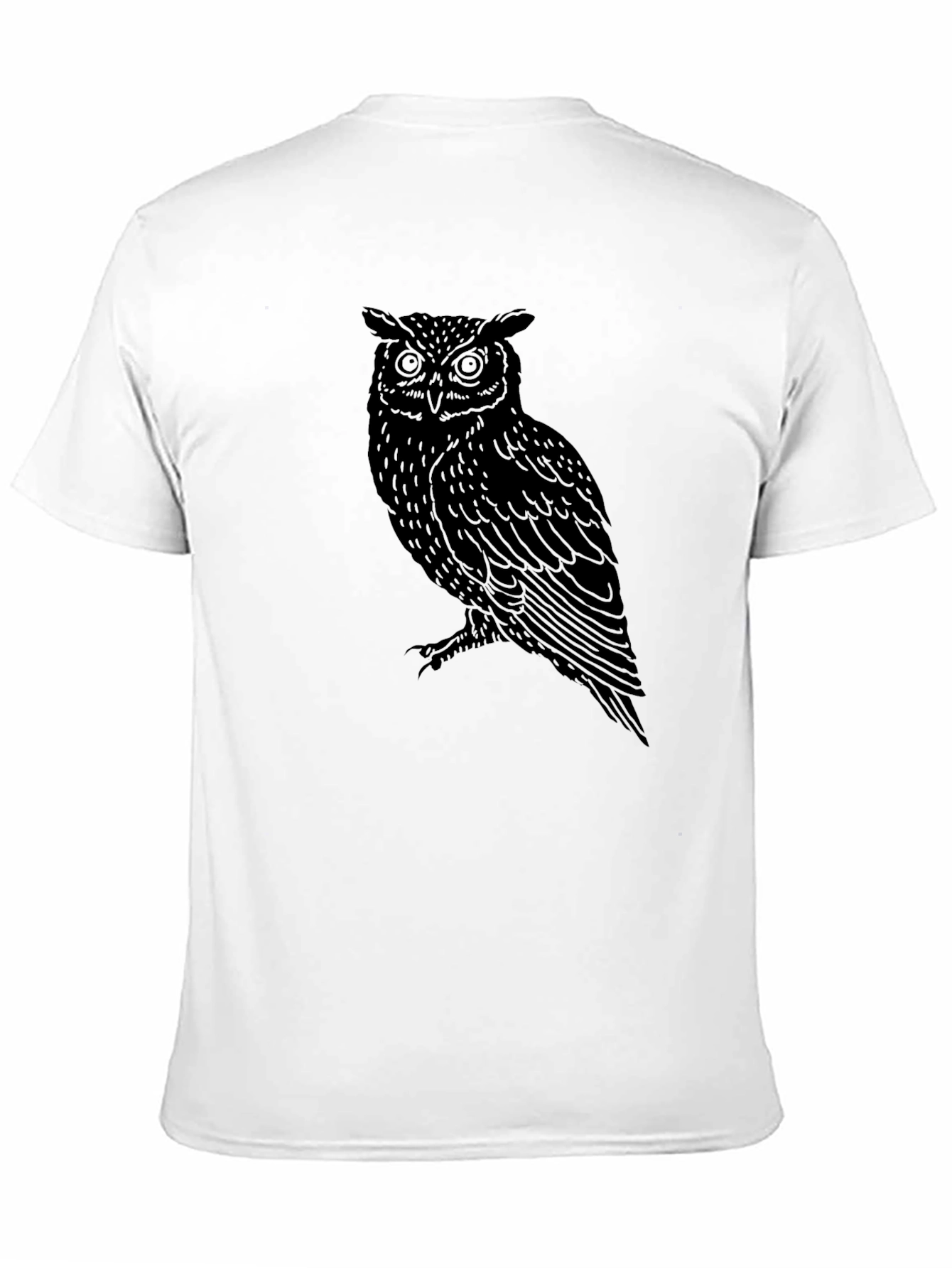 Owl Graphic Print Black T-Shirt