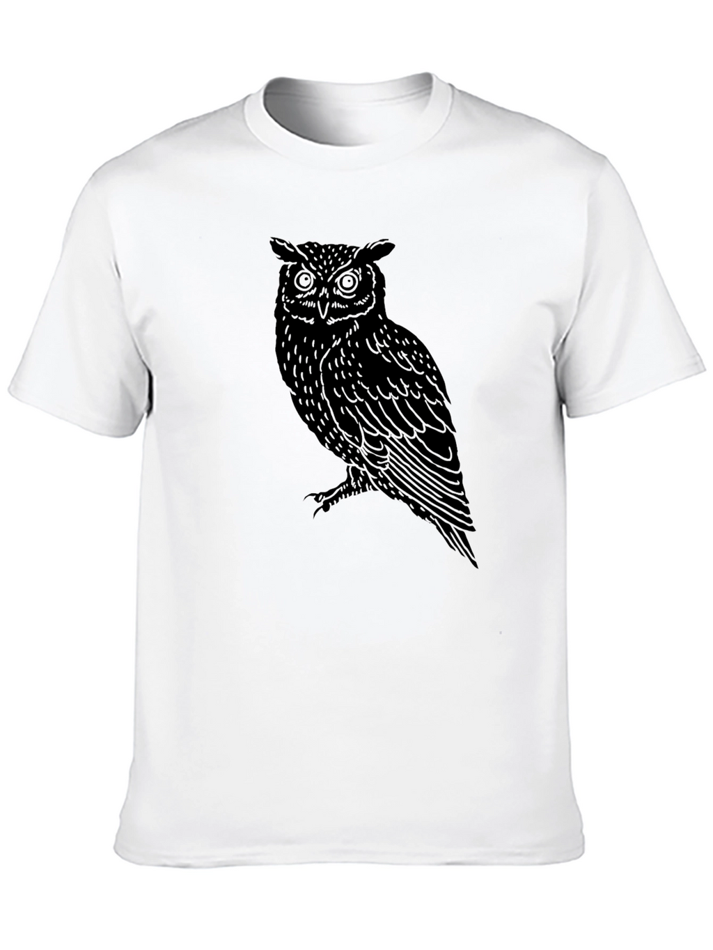 Owl Graphic Print Black T-Shirt
