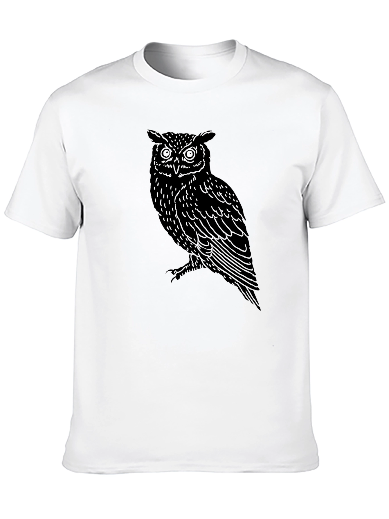 Owl Graphic Print Black T-Shirt