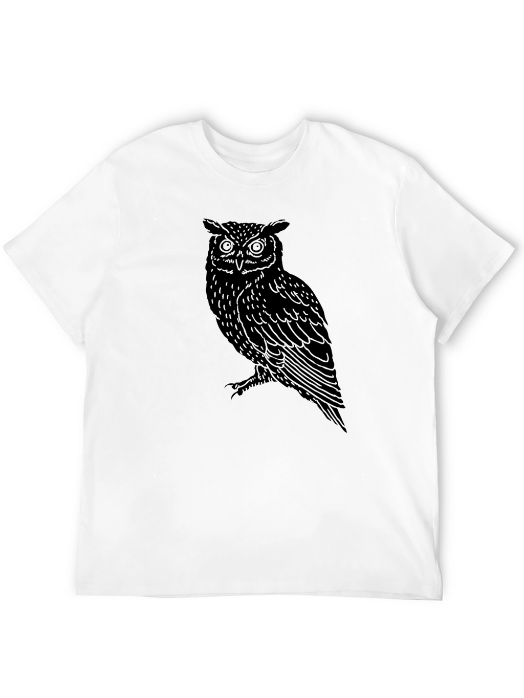 Owl Graphic Print Black T-Shirt