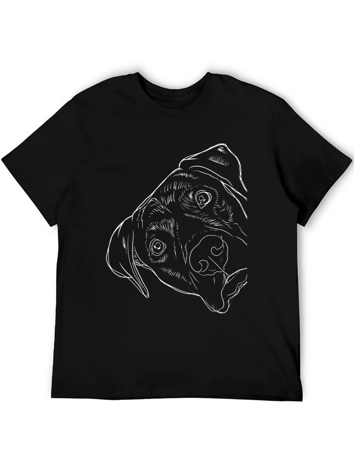 Dog Line Art Graphic Tee - Black Unisex Shirt