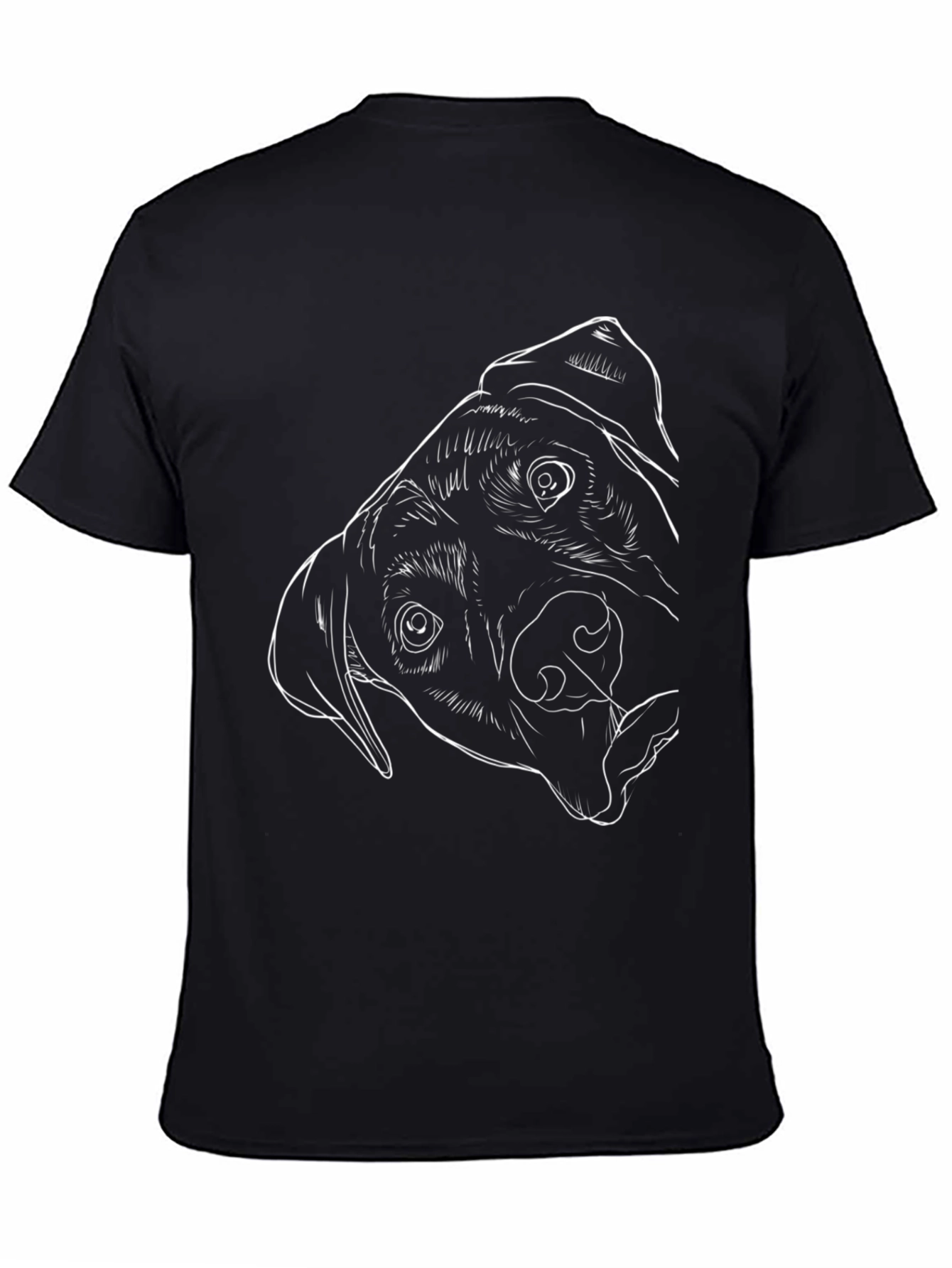 Dog Line Art Graphic Tee - Black Unisex Shirt