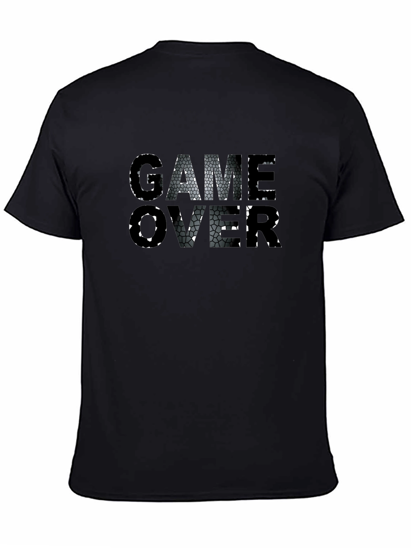 Game Over Graphic Print Black T-Shirt