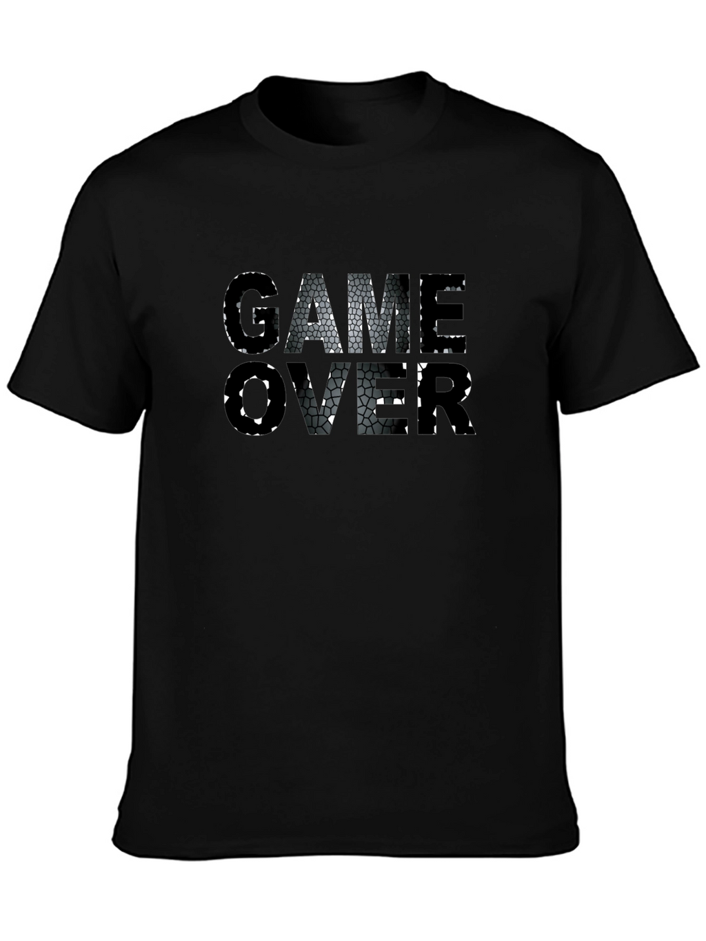 Game Over Graphic Print Black T-Shirt