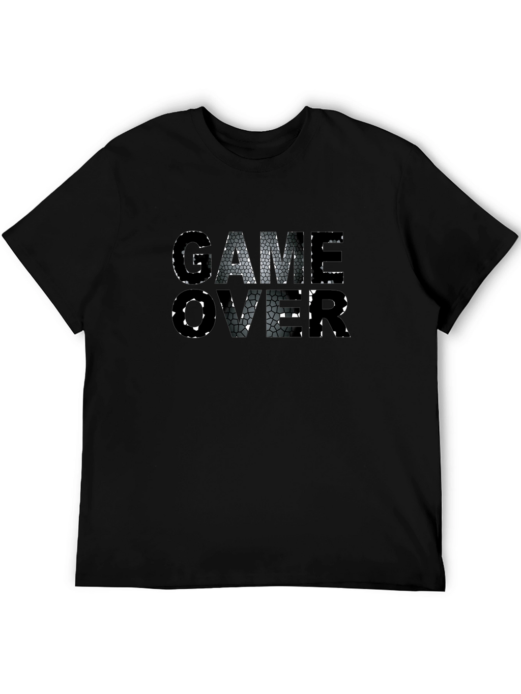 Game Over Graphic Print Black T-Shirt