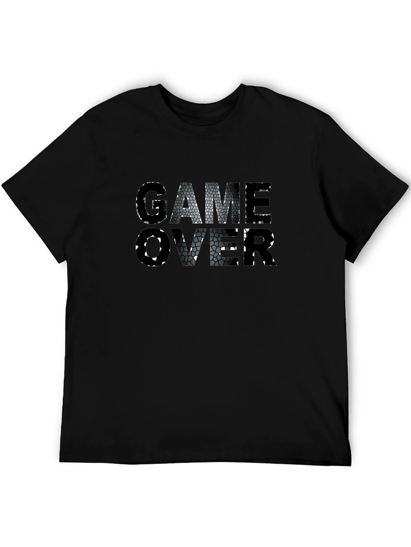 Game Over Graphic Print Black T-Shirt