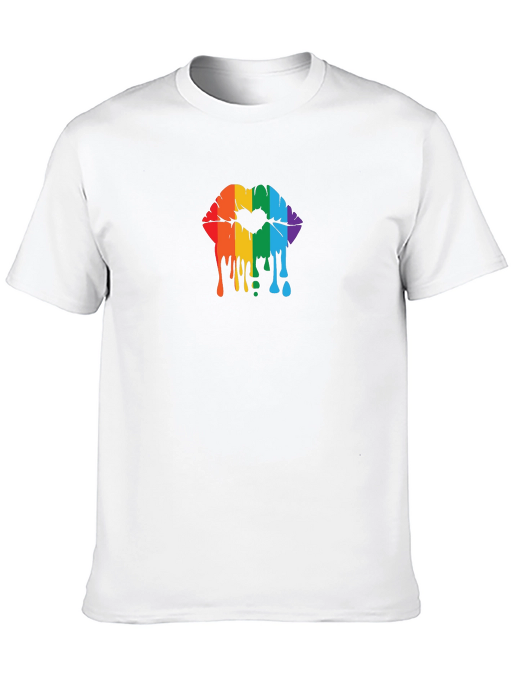 Rainbow Lips Graphic Black T-Shirt