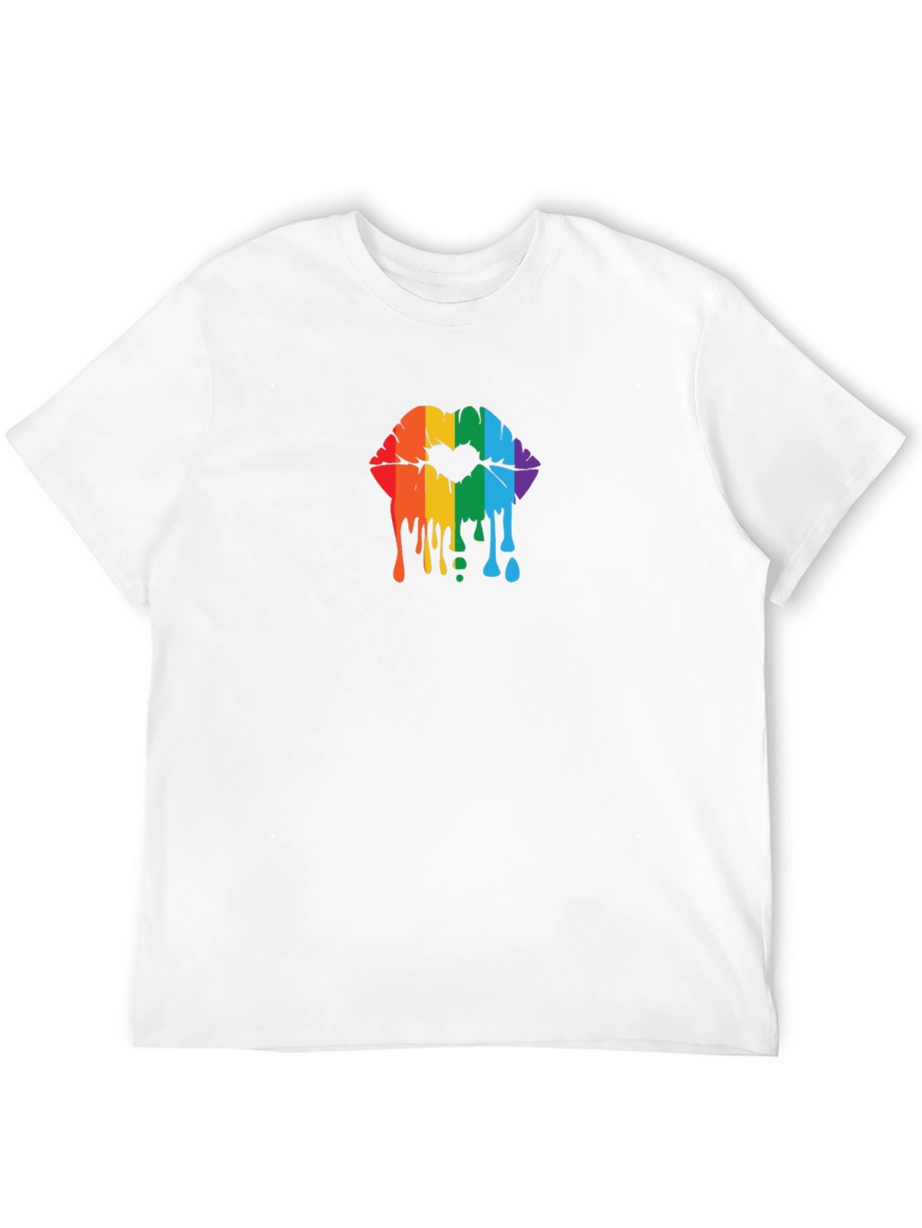 Rainbow Lips Graphic Black T-Shirt