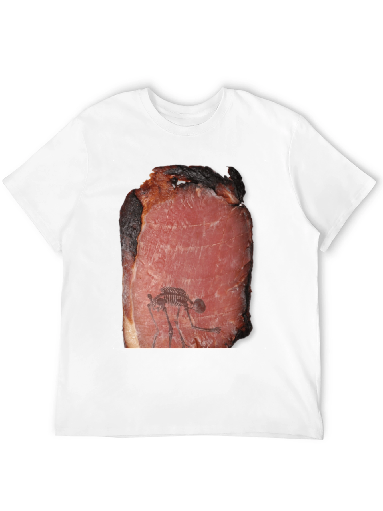Meat Fossil Funny Black T-Shirt