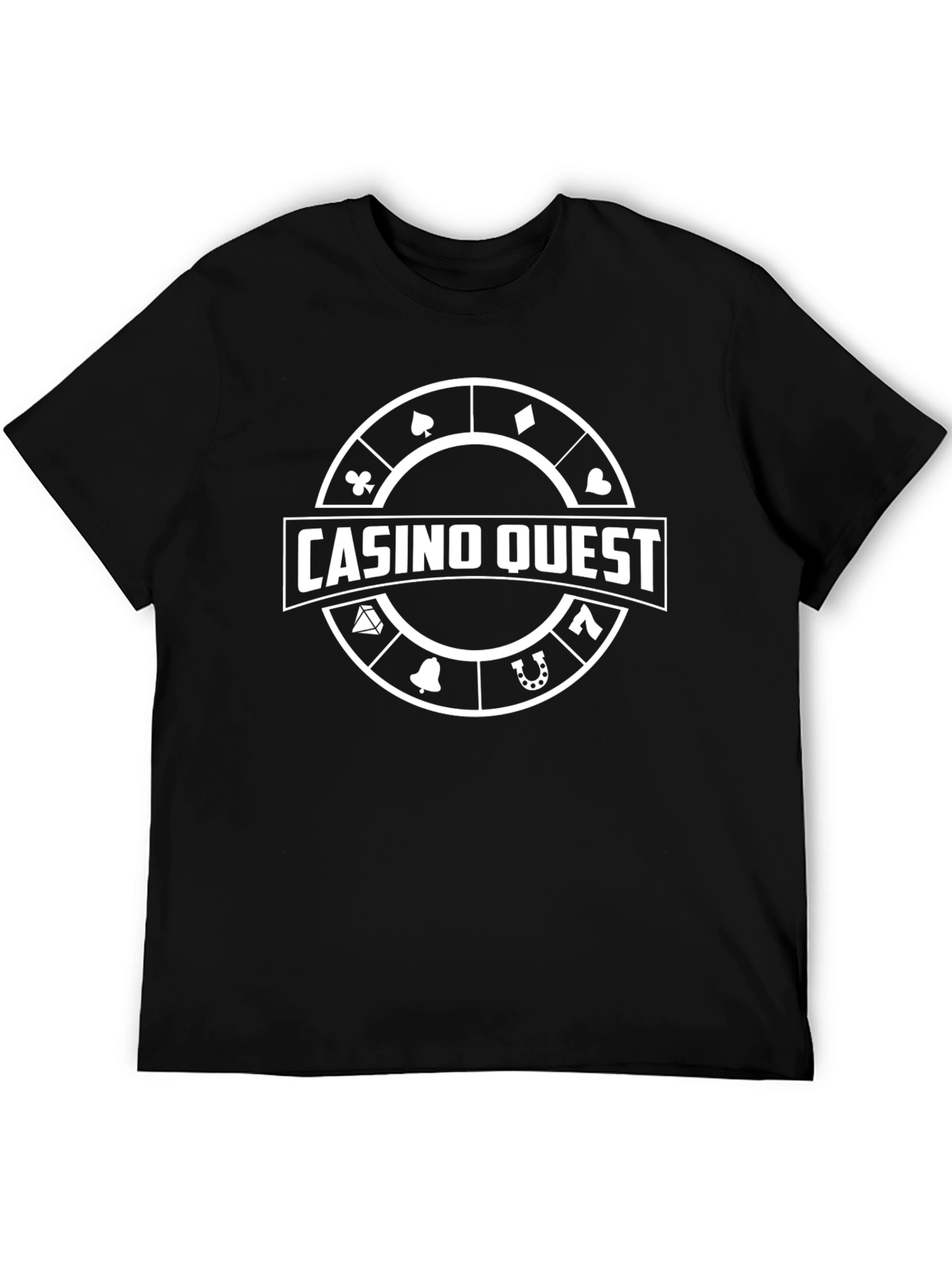 Casino Quest Graphic Tee - Black Cotton T-Shirt