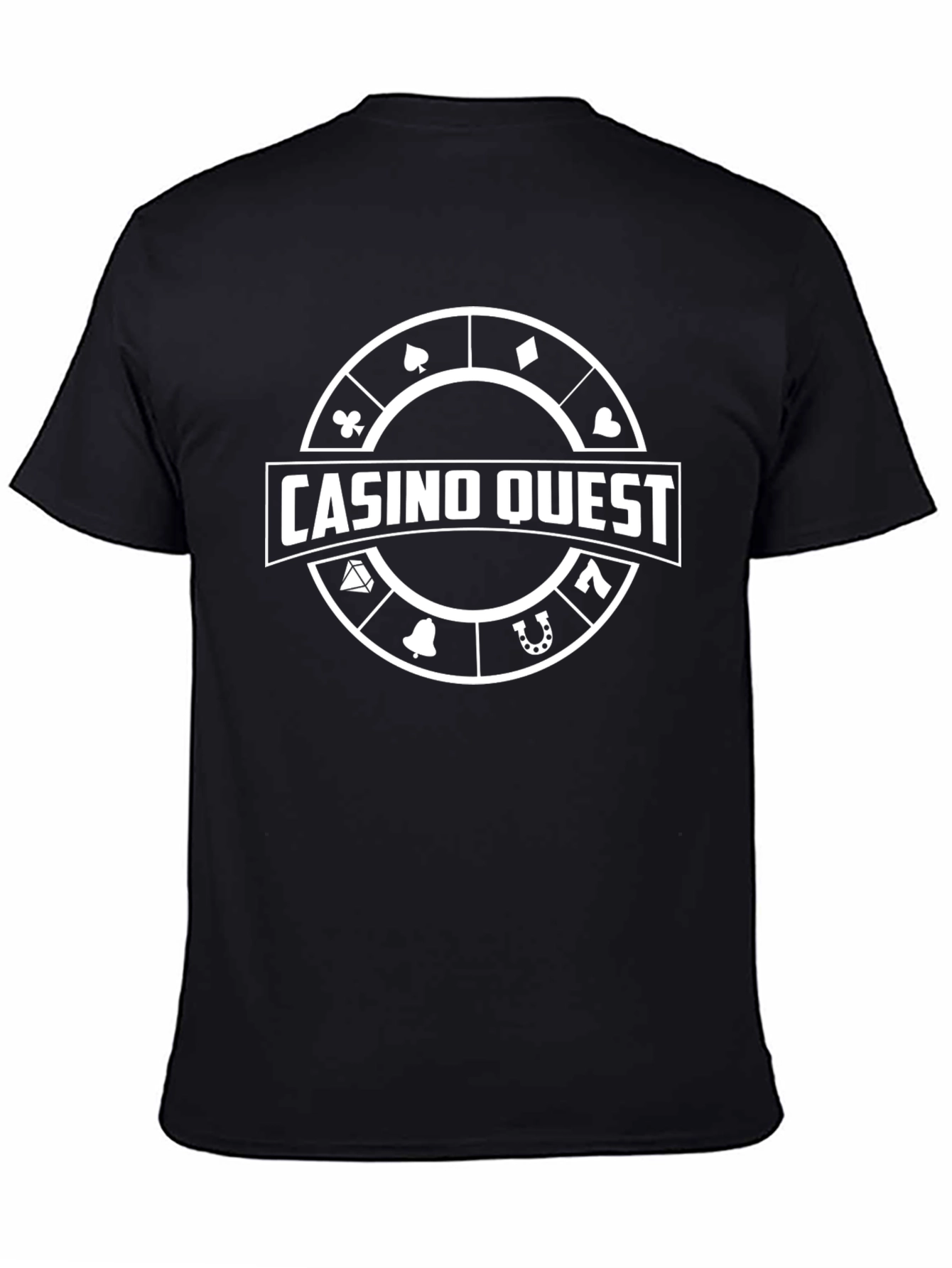 Casino Quest Graphic Tee - Black Cotton T-Shirt