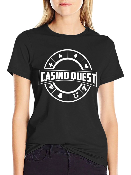 Casino Quest Graphic Tee - Black Cotton T-Shirt