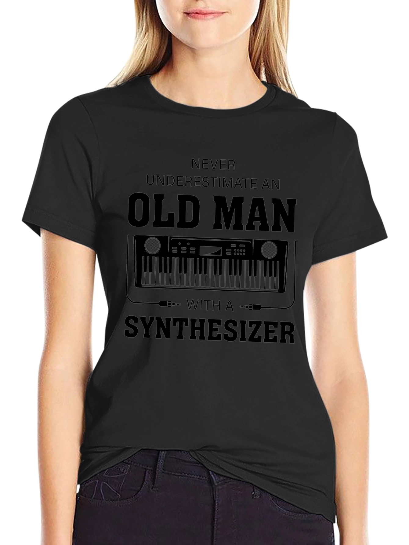 Old Man Synthesizer T-Shirt - Funny Musician Tee