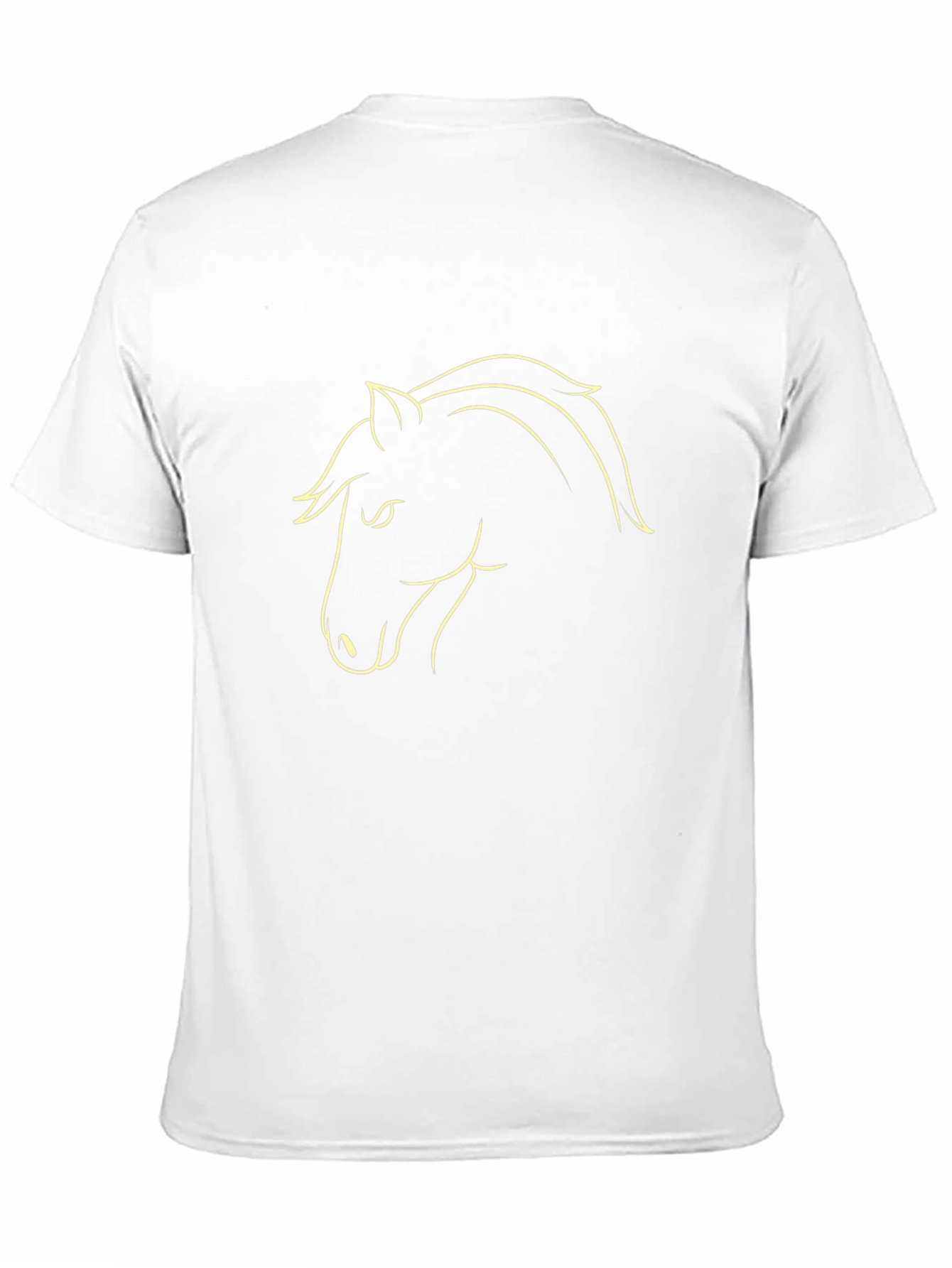Black T-Shirt with Horse Outline Design