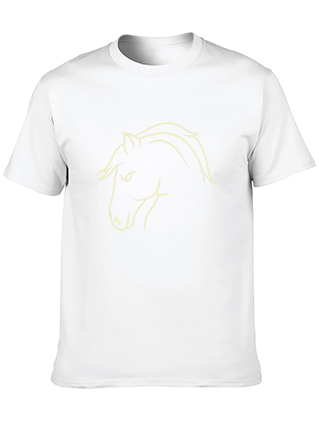 Black T-Shirt with Horse Outline Design