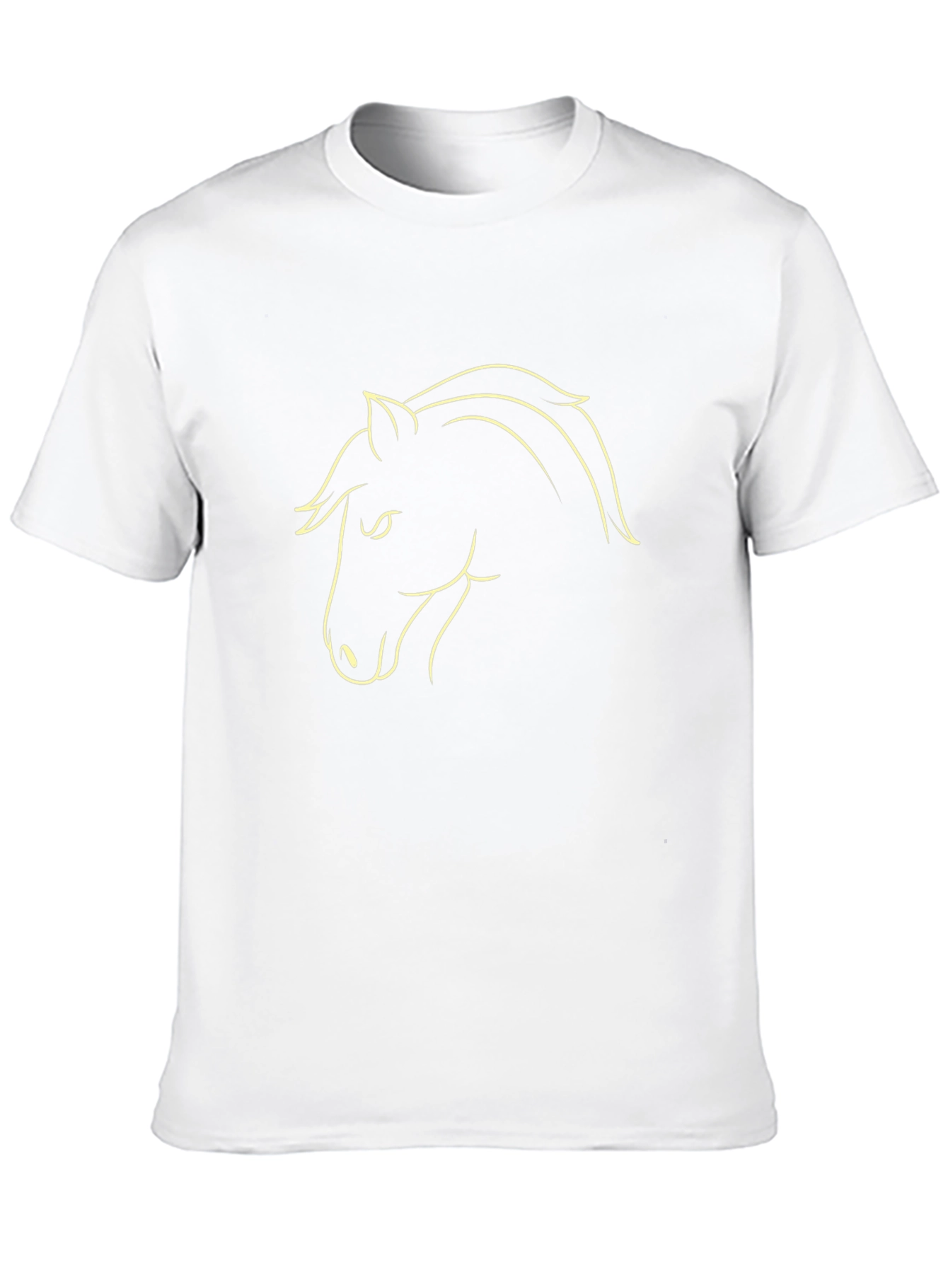 Black T-Shirt with Horse Outline Design