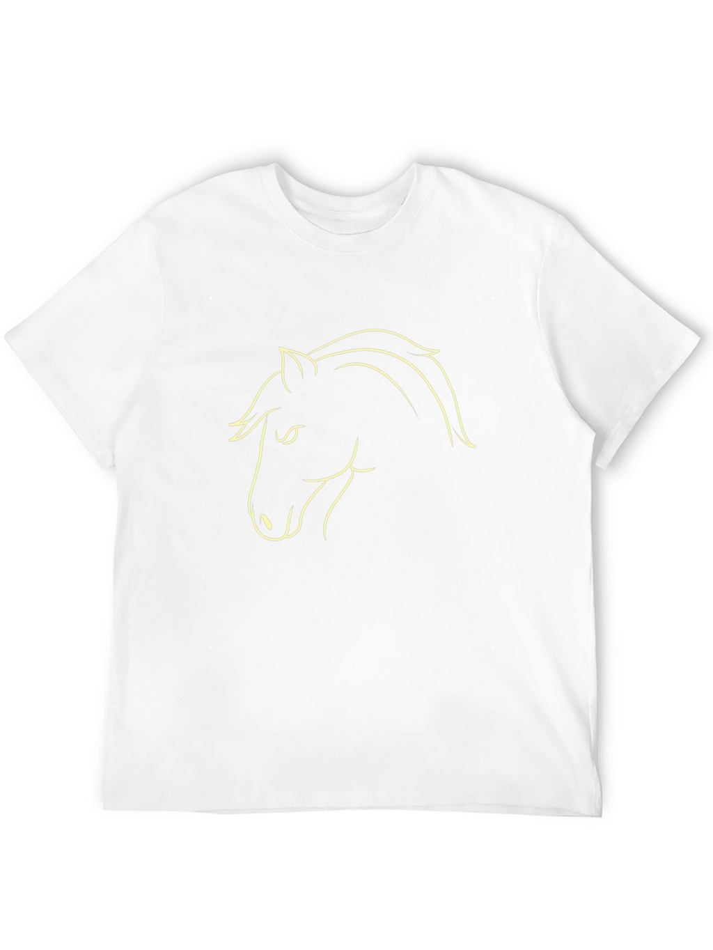 Black T-Shirt with Horse Outline Design