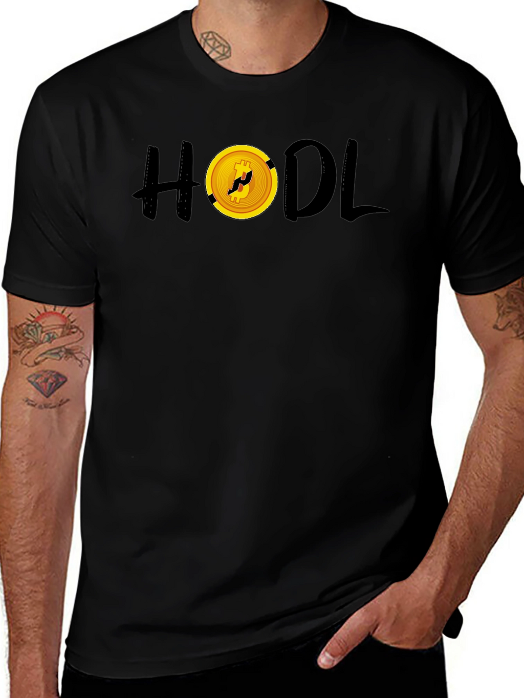 HODL Bitcoin Crypto Black T-Shirt