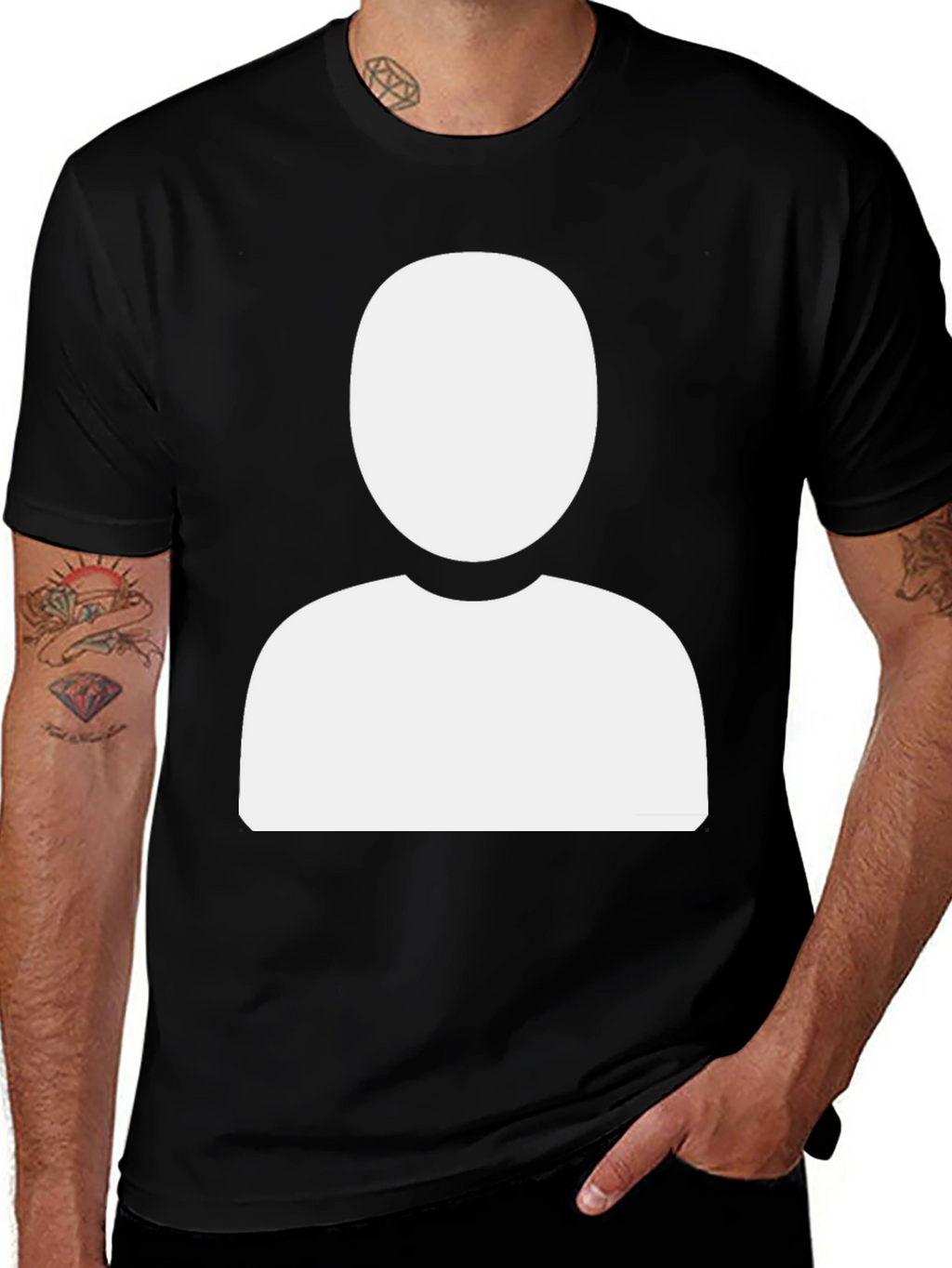 Faceless Profile Black T-Shirt - Modern & Unique