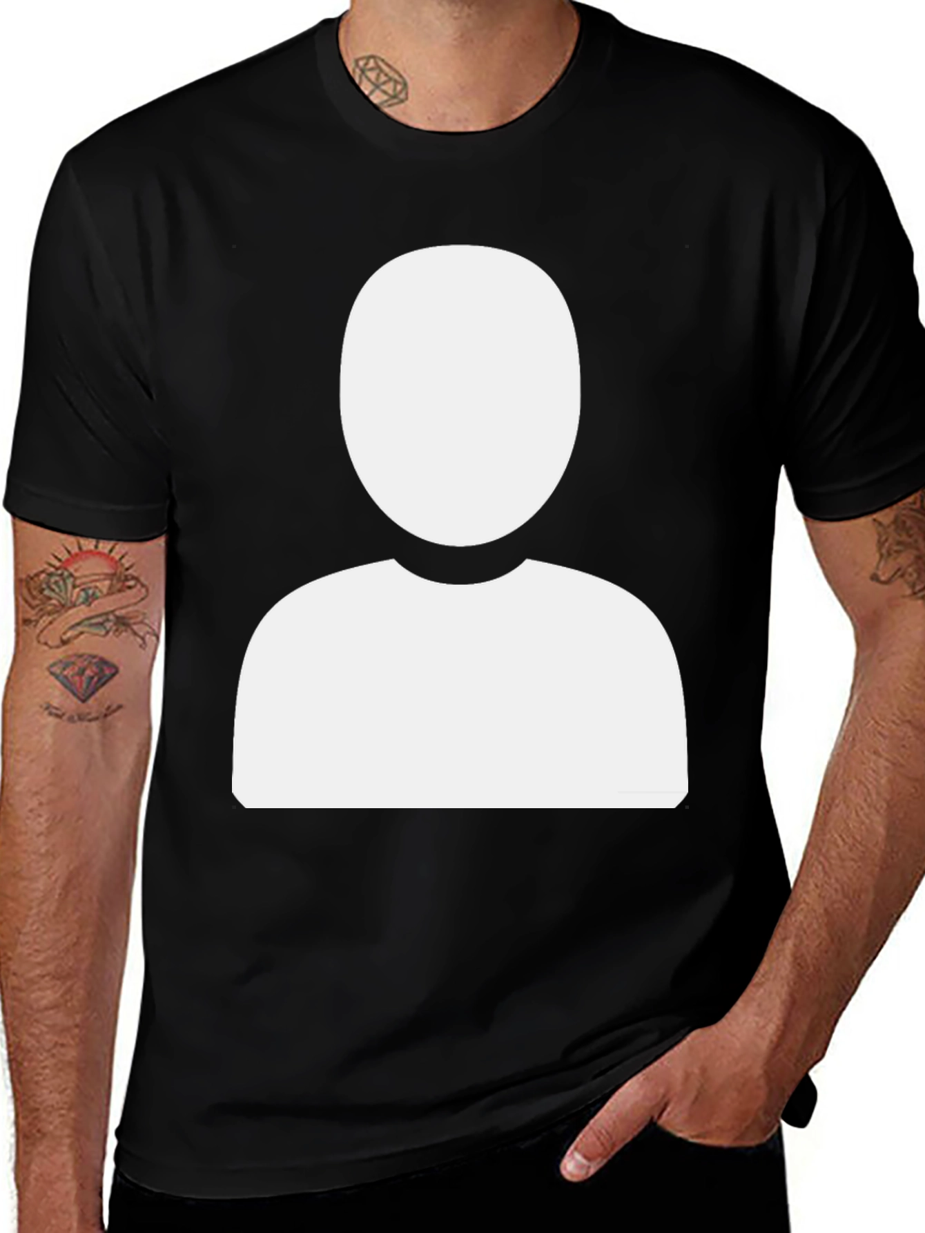 Faceless Profile Black T-Shirt - Modern & Unique