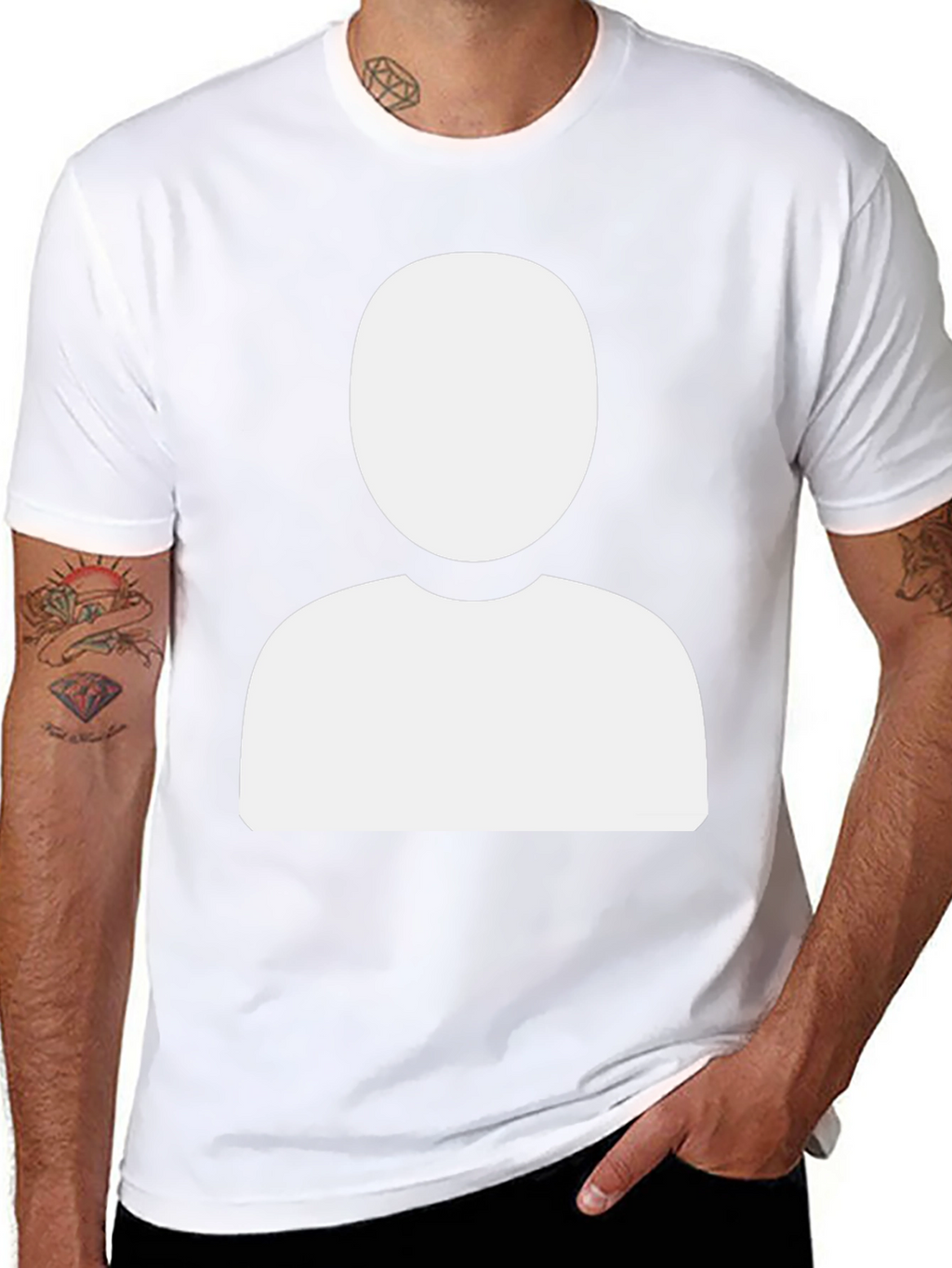 Faceless Profile Black T-Shirt - Modern & Unique