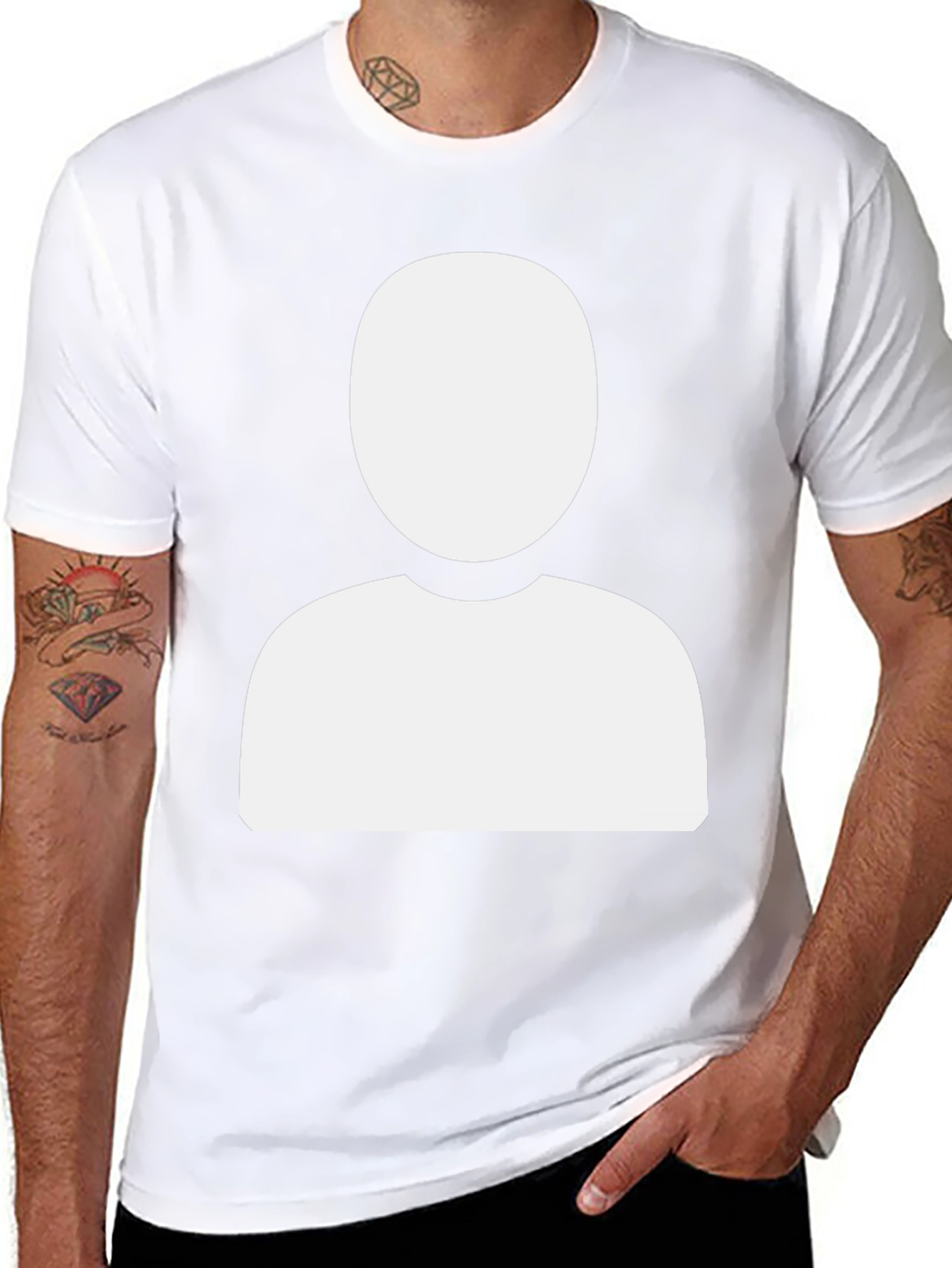 Faceless Profile Black T-Shirt - Modern & Unique