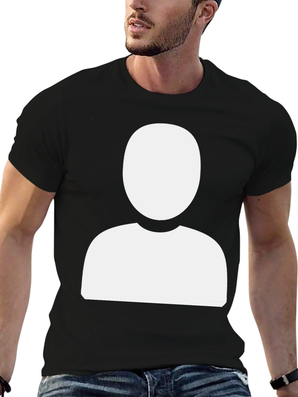 Faceless Profile Black T-Shirt - Modern & Unique