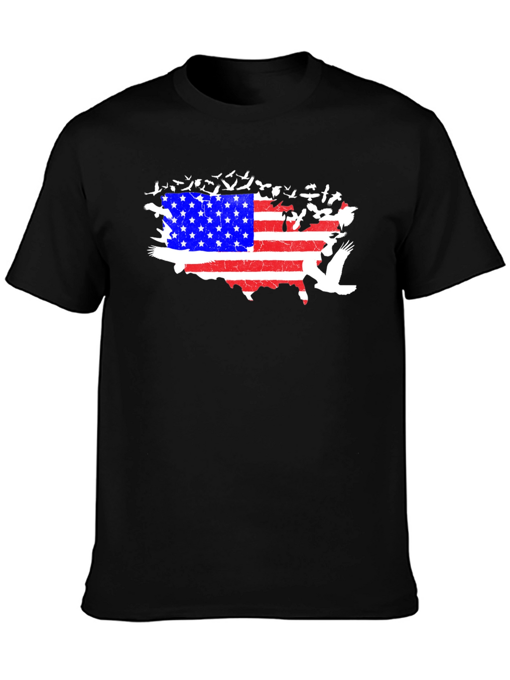 USA Flag Map Bird T-Shirt