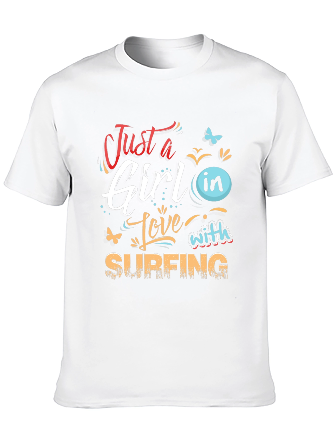 Just a Girl in Love with Surfing Black Tee