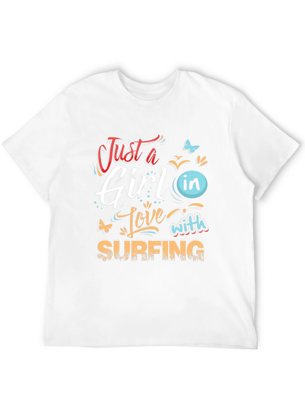 Just a Girl in Love with Surfing Black Tee