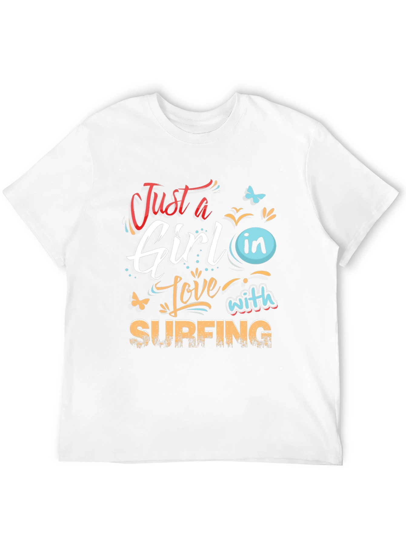 Just a Girl in Love with Surfing Black Tee