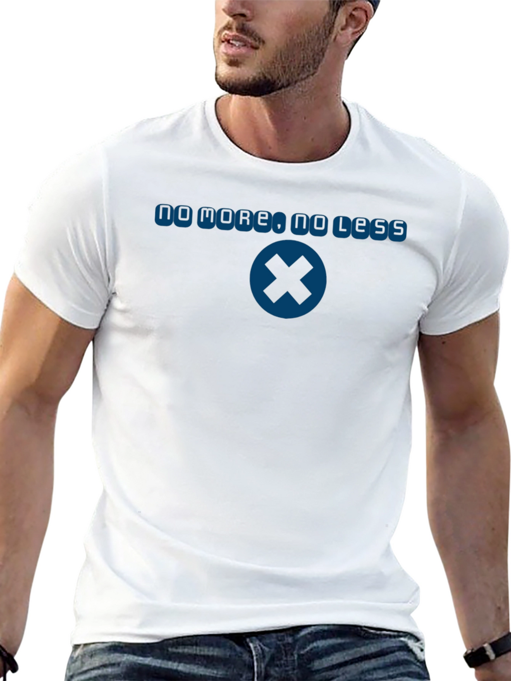 No More No Less Blue Graphic T-Shirt