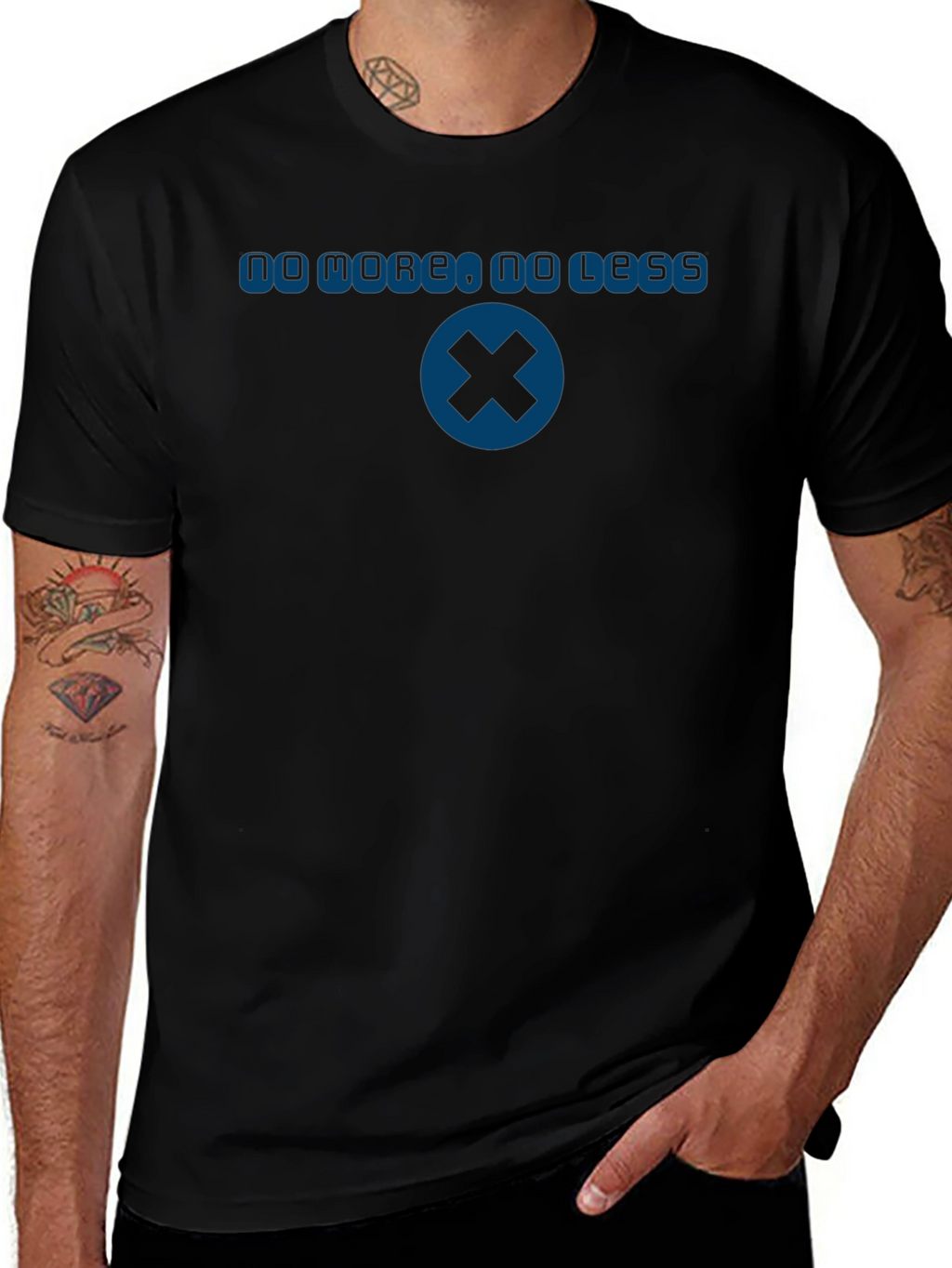 No More No Less Blue Graphic T-Shirt