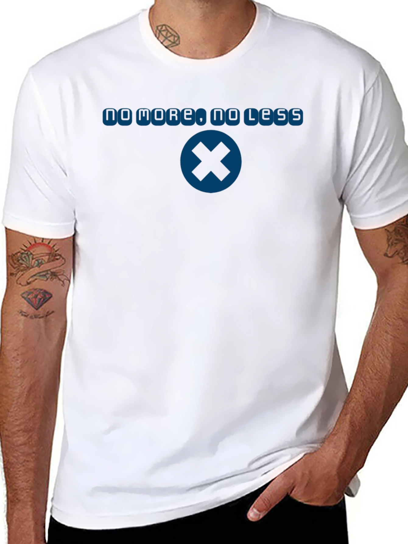 No More No Less Blue Graphic T-Shirt