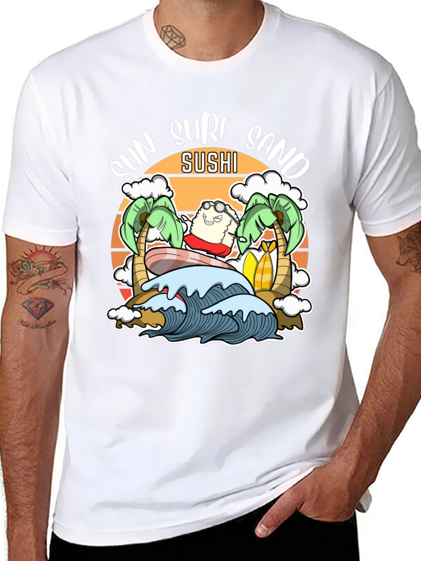 Sun Surf Sand Sushi T-Shirt