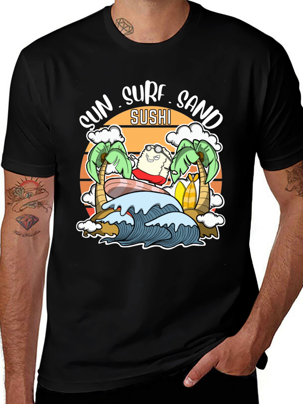 Sun Surf Sand Sushi T-Shirt