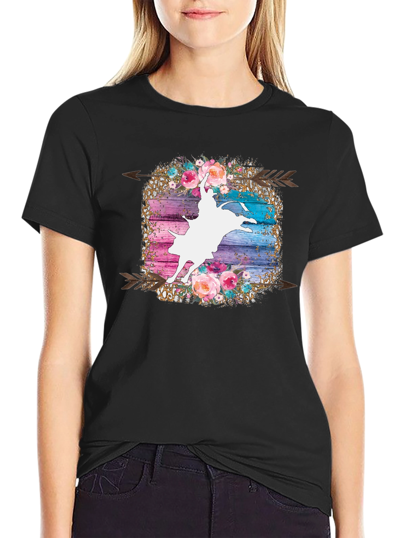 Rodeo Rider Floral Graphic T-Shirt