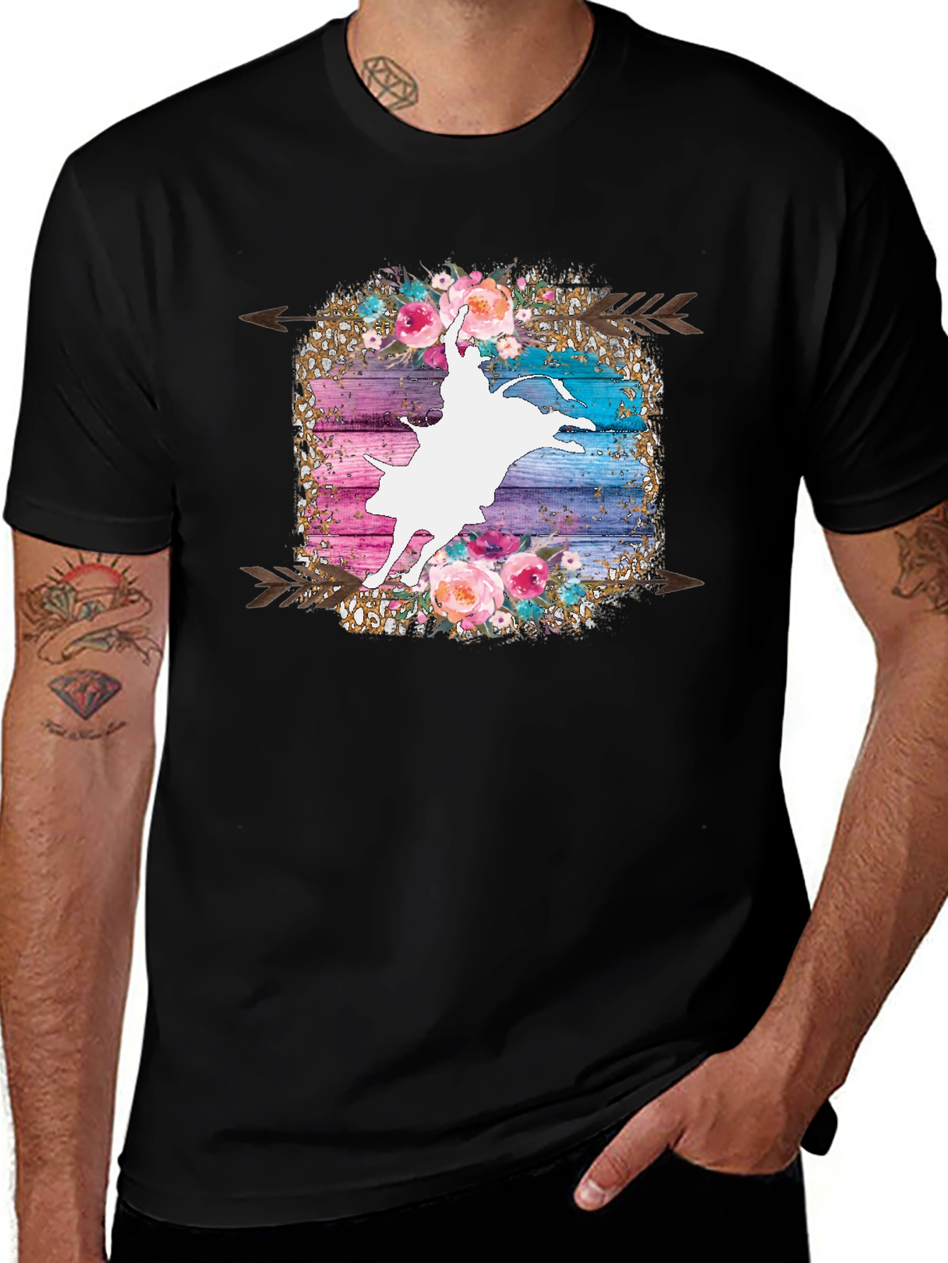 Rodeo Rider Floral Graphic T-Shirt