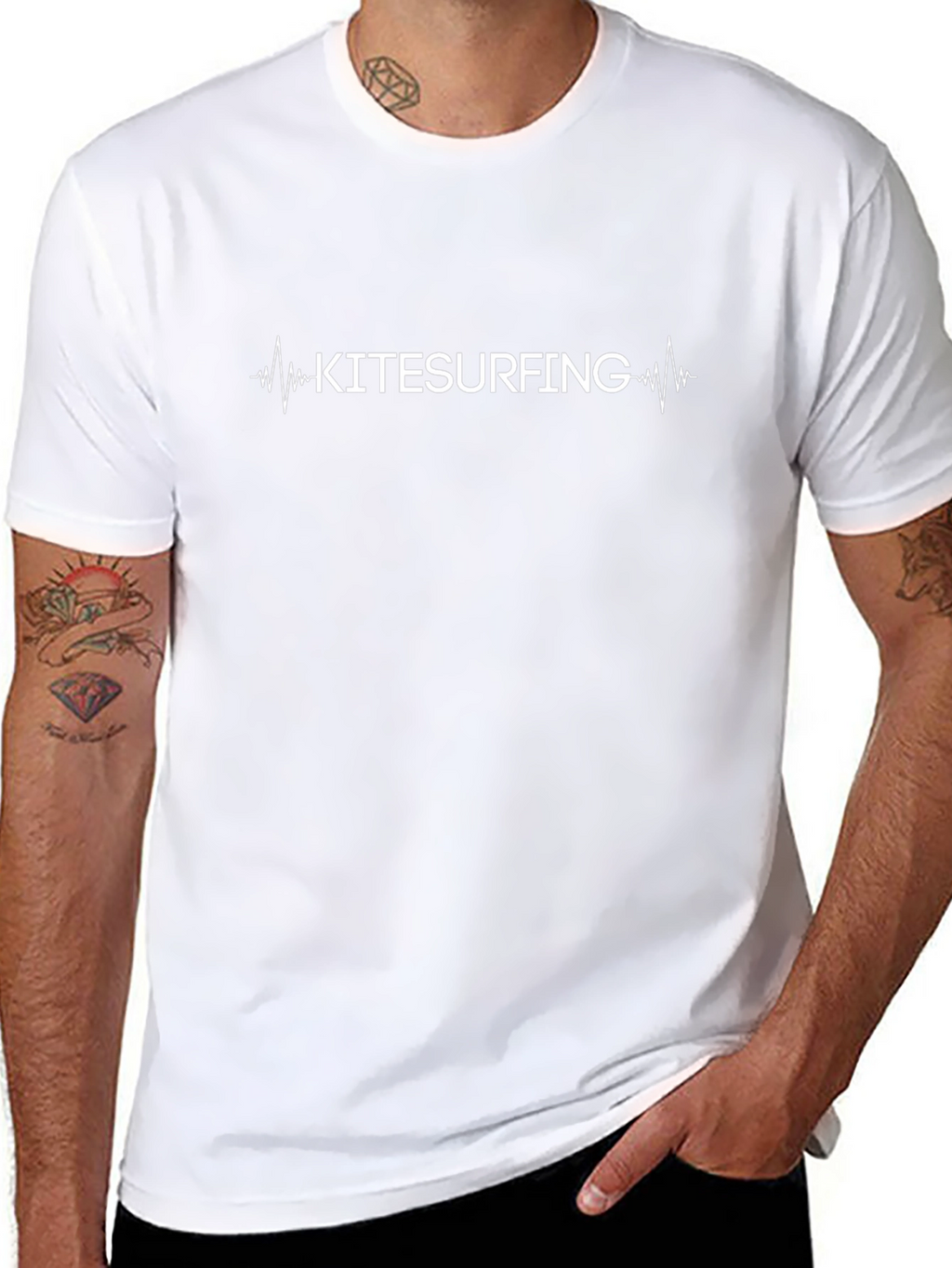 Kitesurfing Heartbeat Black T-Shirt