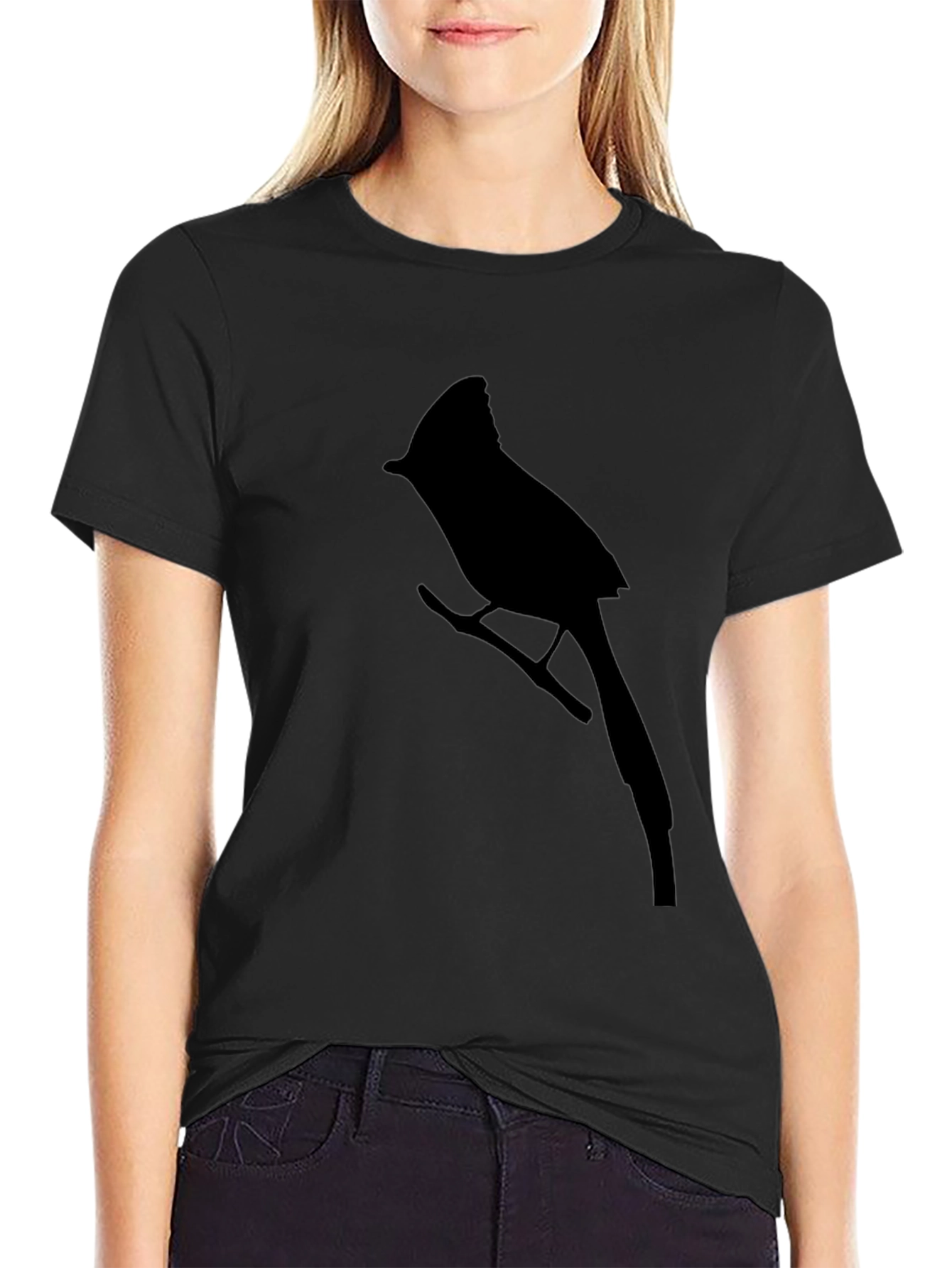Cardinal Bird Black T-Shirt - Nature Lovers Tee