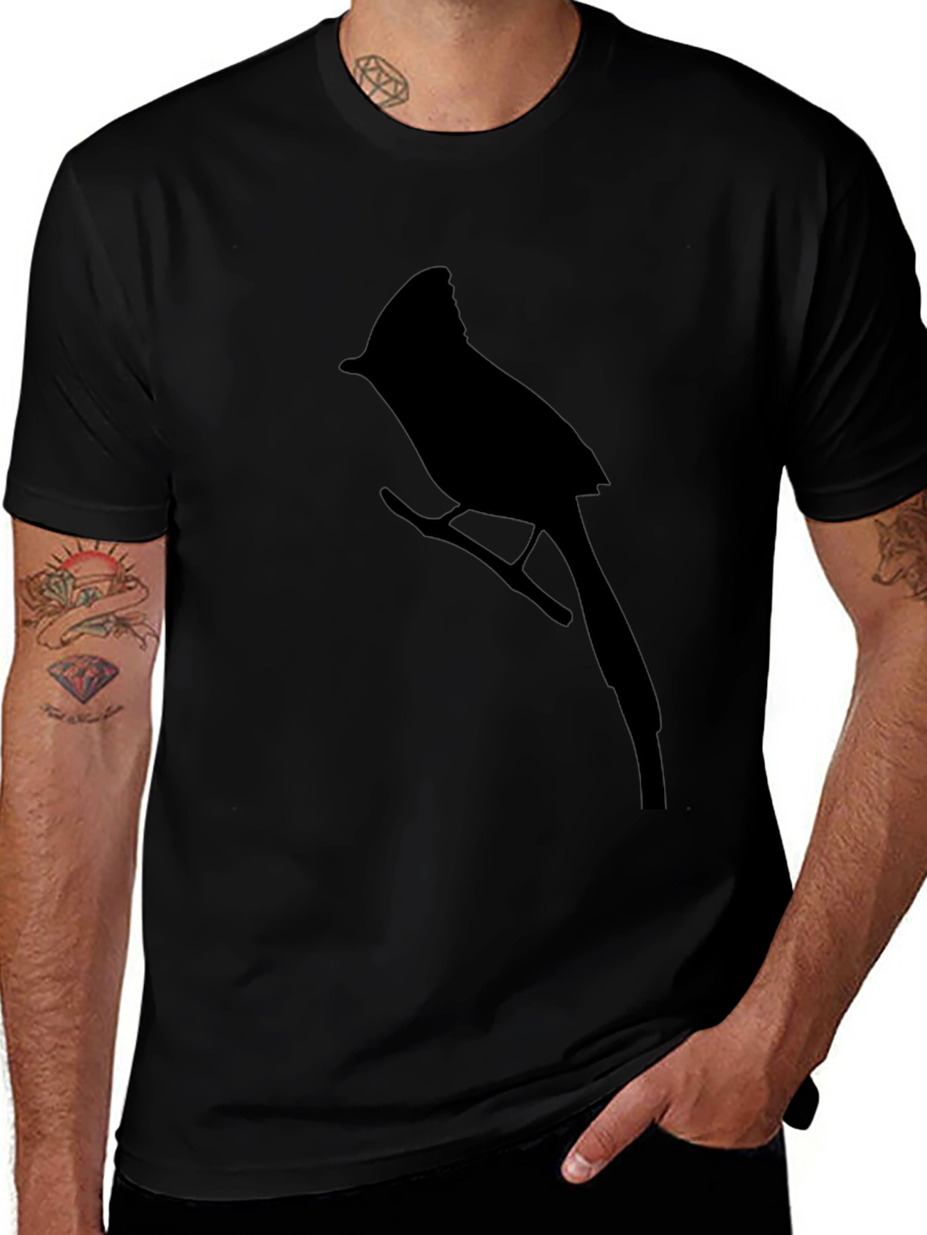 Cardinal Bird Black T-Shirt - Nature Lovers Tee
