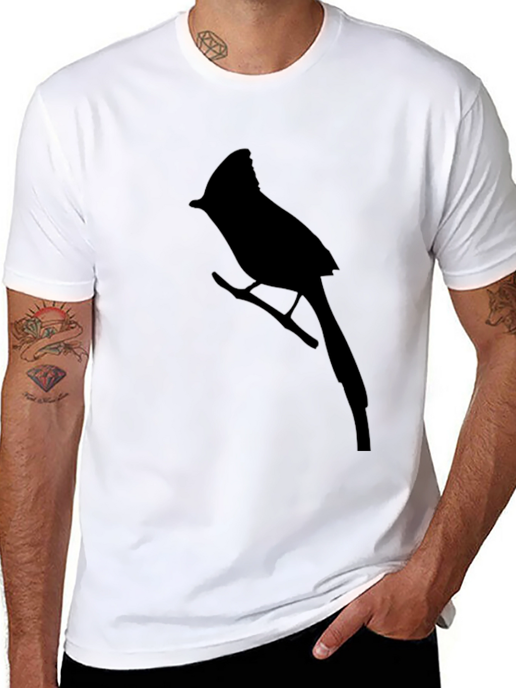Cardinal Bird Black T-Shirt - Nature Lovers Tee