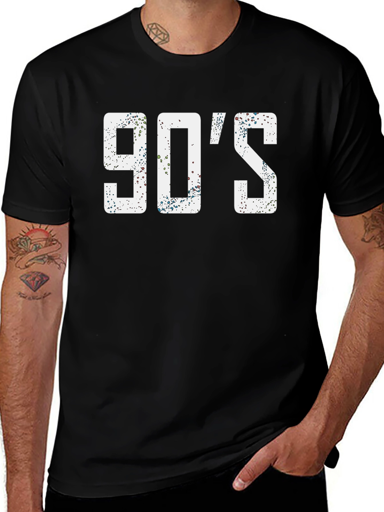 90s Throwback Graphic Tee - Black
