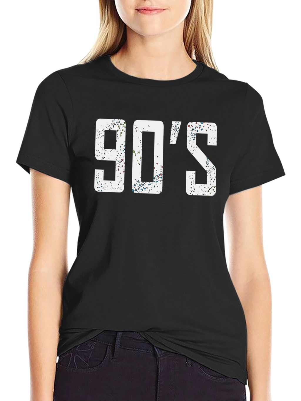 90s Throwback Graphic Tee - Black