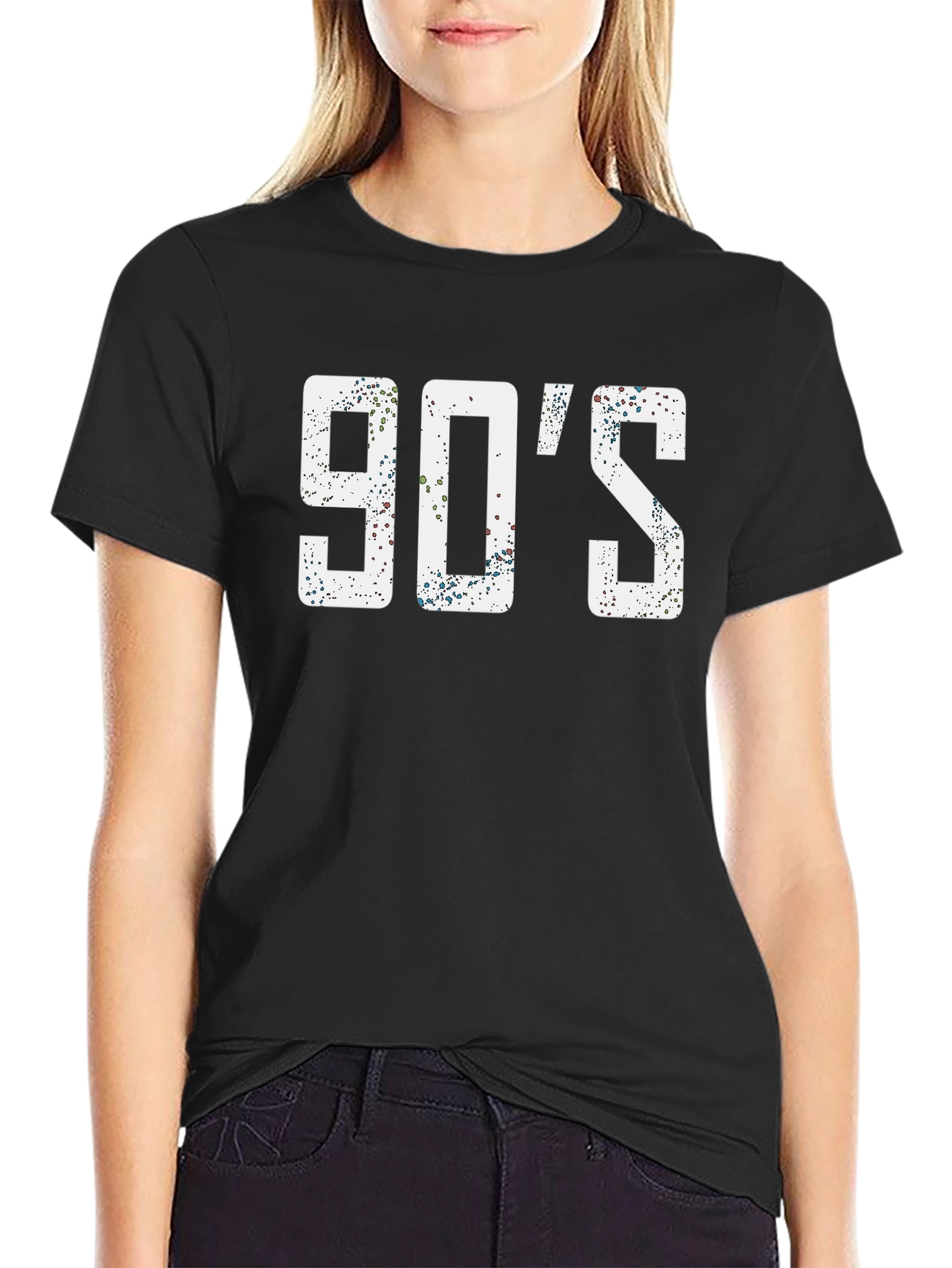 90s Throwback Graphic Tee - Black