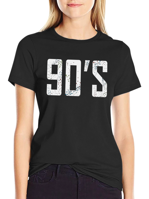 90s Throwback Graphic Tee - Black